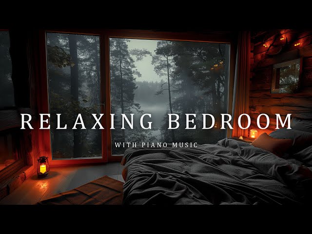 Peaceful Moments With Piano Music - Quiet And Cozy Bedroom With Relaxing Rain 🌳