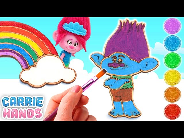 Trolls Poppy & Branch How To Paint A DIY Glitter Rainbow | Craft Videos For Kids