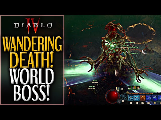 Diablo 4 NEW WORLD BOSS "WANDERING DEATH" DEFEATED - Diablo 4 World Boss Gameplay