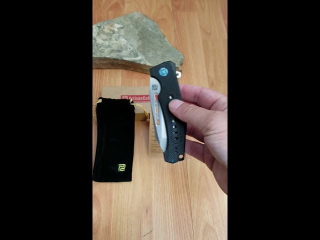 ARTISAN JUNGLE LINERLOCK BLACK HANDLE FOLDING KNIFE 1705PBK