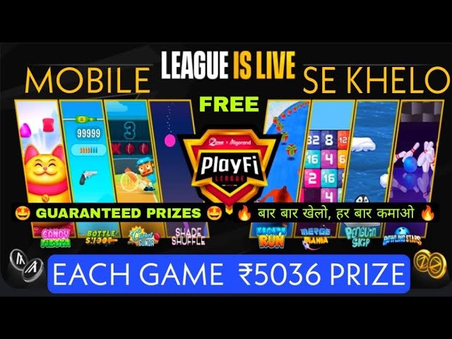 Free Earning ₹2058 In PLAYfi League Live 🤩| Multiple Games 🔥 Play2Earn Zone Game best crypto project