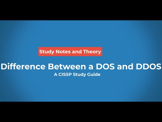 Difference Between a DOS and DDOS