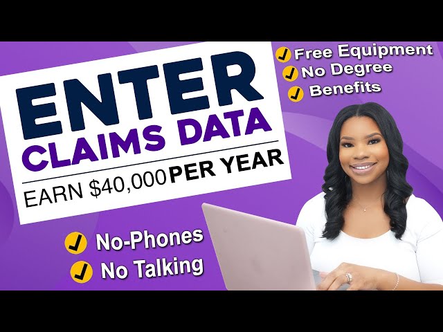 $40K Work from Home Claims Data Entry Job with No Phone Calls!