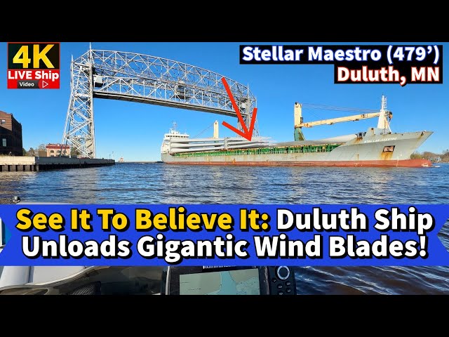 ⚓️See It To Believe It: Duluth Ship Unloads Gigantic Wind Blades!