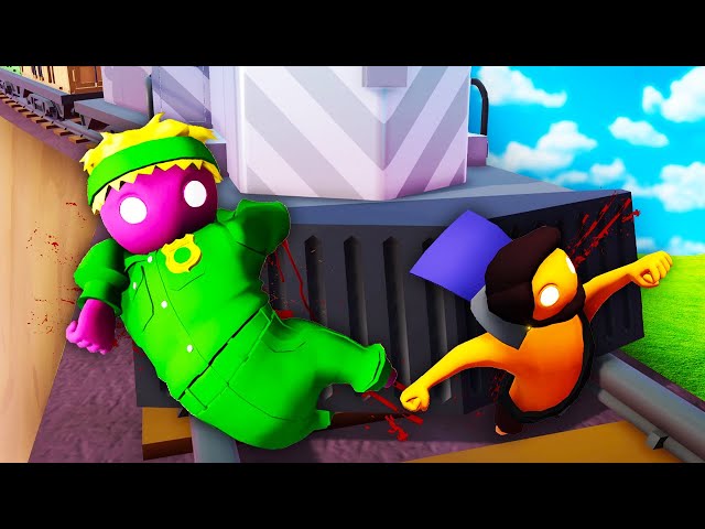 We Tried Derailing a Train using our Bodies (Gang Beasts)