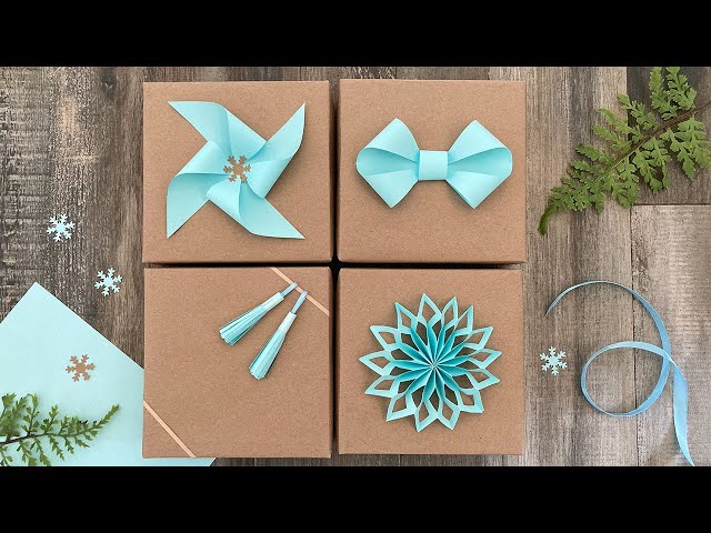 4 Easy Gift Topper Ideas | Gift Wrapping | Paper Craft Ideas