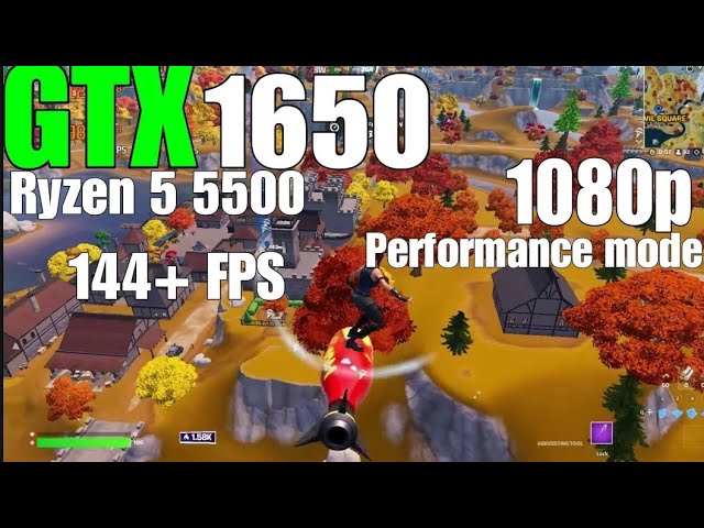 Fortnite GeForce GTX 1650 + AMD Ryzen 5 5500 Competitive Benchmark Performance mode all low *2023*