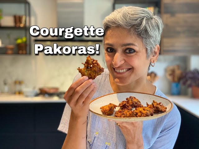 COURGETTE ONION PAKORA | Super easy pakora recipe | Vegan pakora | Crispy bhajia | Food with Chetna