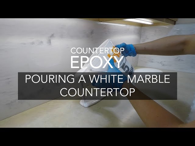 Pouring A White Marble Epoxy Countertop
