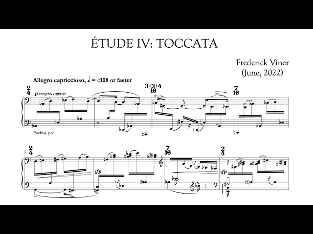 Etude No. 4: 'Toccata' for piano (2022) | Frederick Viner