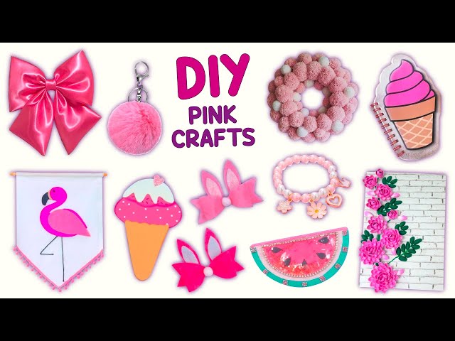 10 DIY PINK CRAFTS - HAIR PINS - SCHOOL SUPPLIES - CUTE ROOM DECORS and more... #pink