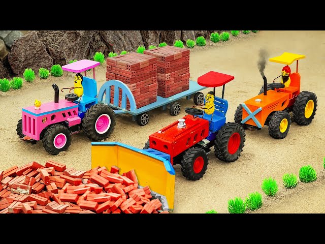 Top diy tractor making mini House Construction | diy mini Concrete House with mini Bricks | HP Mini