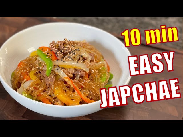 Quick and Easy Japchae Recipe | Korean glass noodles | 초간단잡채💛💛