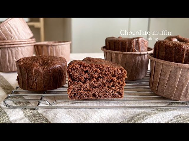 材料2つ！レンジで2分だけ！スーパーカップでチョコレートマフィン作り方 Chocolate muffin 초콜릿 머핀