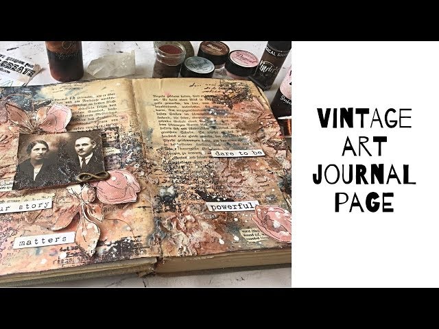 Art journal page with Finnabair and Lindy's Gang products