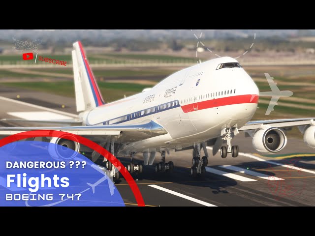 GIANT Aircraft Flight Landing!! Boeing 747 Silk Way West Airlines Landing at Los Angles Airport