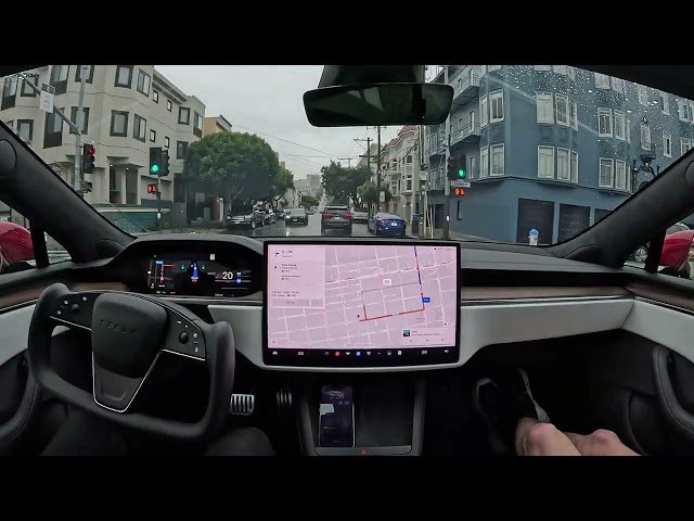 San Francisco in the Rain on Tesla Full Self-Driving Beta 11.4.9