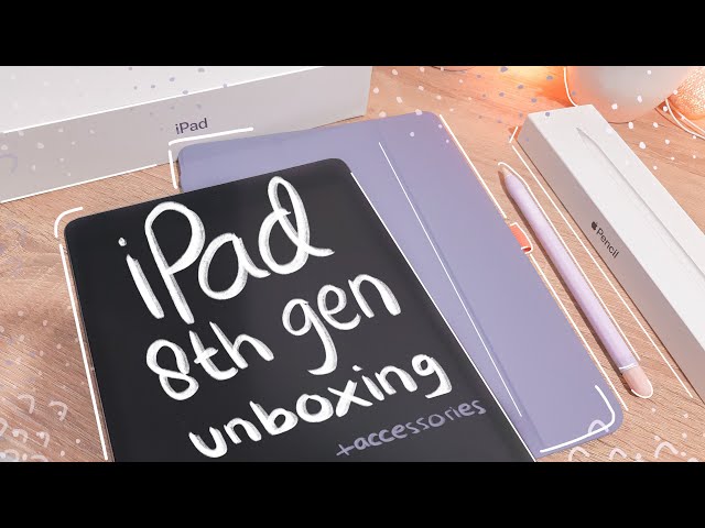 iPad 8th gen Space Grey Unboxing 📦 + Apple Pencil 1st gen + Accessories | ASMR