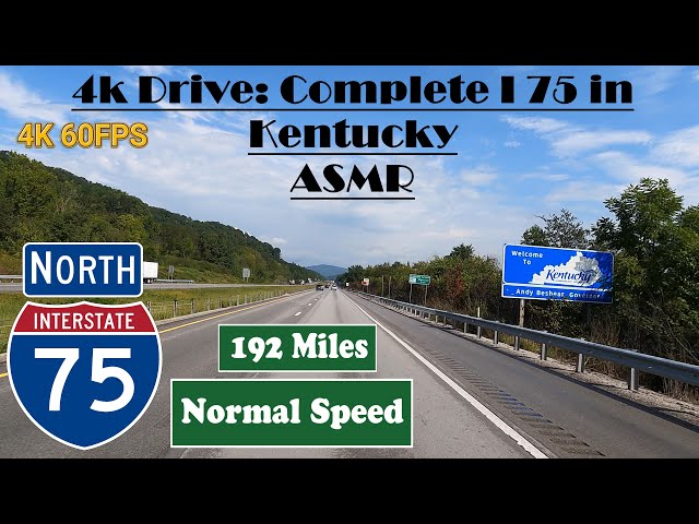 4k Drive: Complete I 75 in Kentucky ASMR .  192 Miles.  Interstate 75 North