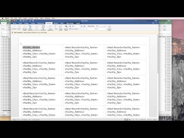 How To Create Mailing Labels - Mail Merge Using Excel and Word from Office 365