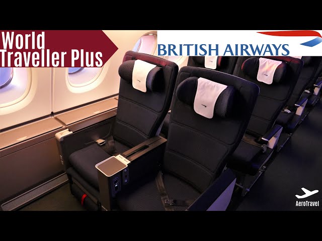 BRITISH AIRWAYS WORLD TRAVELLER PLUS (PREMIUM ECONOMY CLASS) AIRBUS A380 CABIN REVIEW 4K ULTRA HD