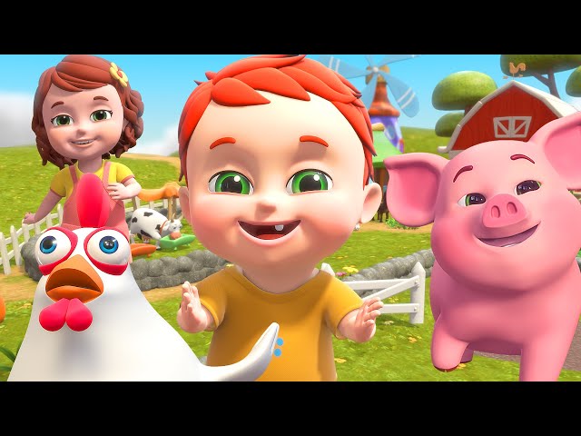The Animals On The Farm  | Animal Sounds Songs | + More Simple Songs for Kids