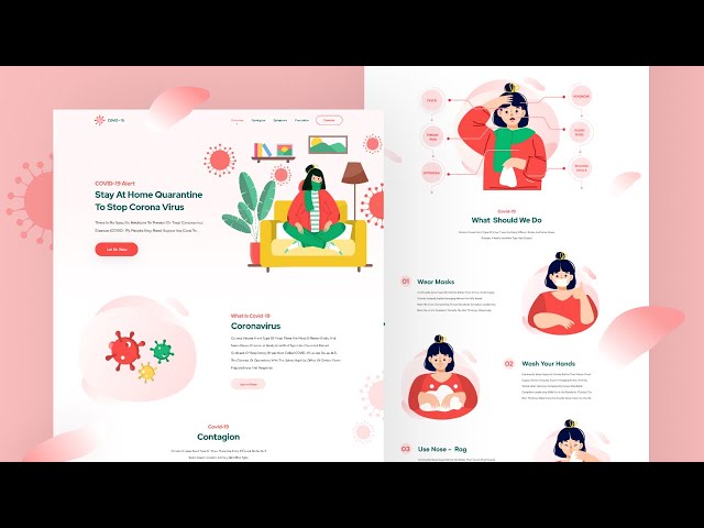 Responsive Covid-19 Website Design Using HTML CSS and JavaScript with Animation and Smooth Scrolling