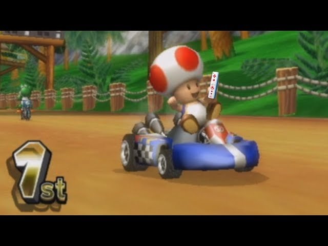 playing as toad on mario kart wii with my toad wii remote with wii motion plus inside