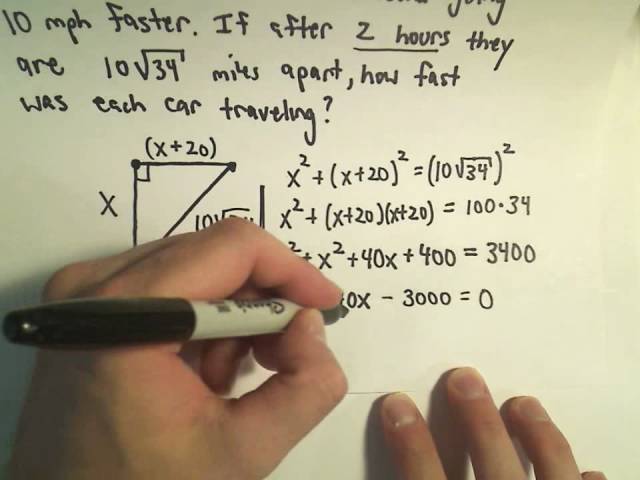 Word Problems Using the Pythagorean Theorem - Example 3
