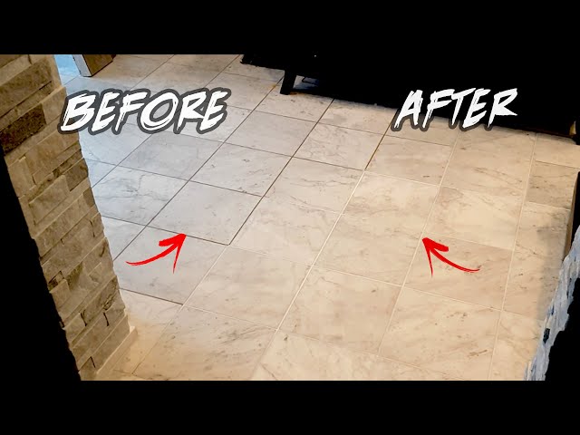 How To RESTORE TILE GROUT in 1 HR... DIY Before & After - Clean Grout Between Lines