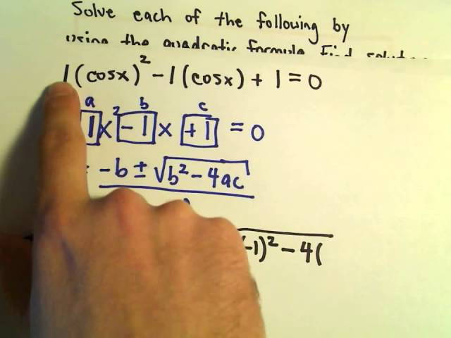 Solving Trigonometric Equations Using the Quadratic Formula - Example 1