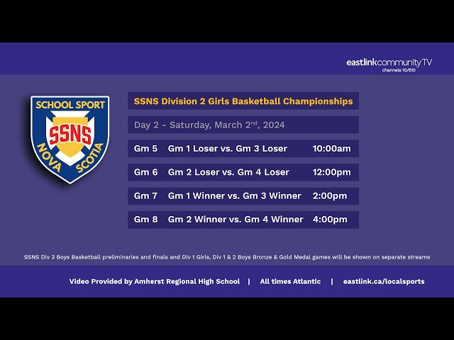 SSNS Div. 2 Girls Basketball Championships - Day 2  Video Provided by Amherst Regional High School