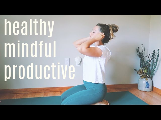 Healthy & Productive MORNING ROUTINE | Skincare, Workout,  Pancakes, & Mindful Eating [vlog]