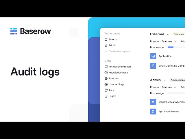 How to view activity logs in Baserow