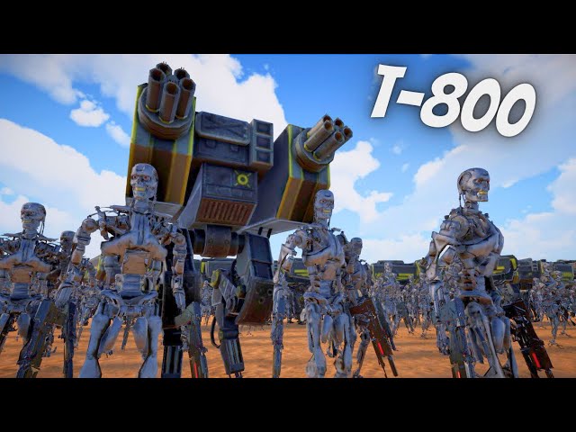 Every T-800, T-45 T-80 Defends Mount Olympus From Trolls & Orcs Invasion | Battle Simulator 2