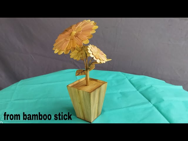 how to make a beautiful flower from bamboo, diy idea, #bambooflower