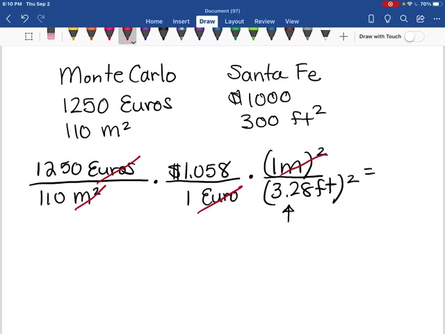Example: Unit Conversions with Price per Square Foot