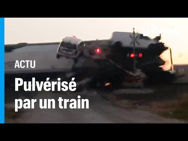 Etats-Unis : un semi-remorque coincé sur les rails violemment heurté par un train
