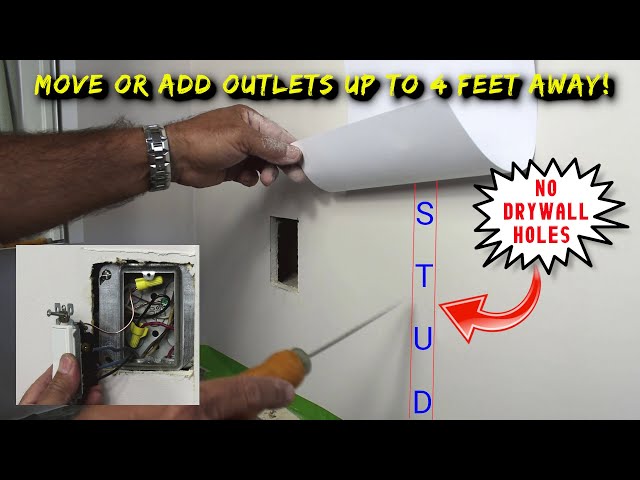 HOW TO Move or Add Electrical Outlets With No Drywall Holes By Studs