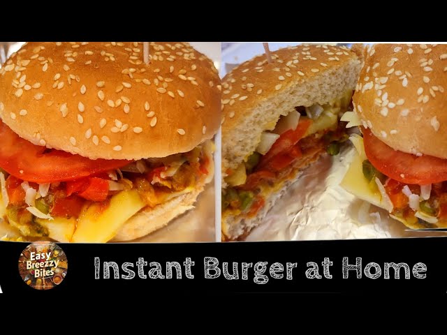 How to make Veg Burger at Home|Burger Recipe(Instant Burger) @FoodfusionPk  @EasyBreezyBites