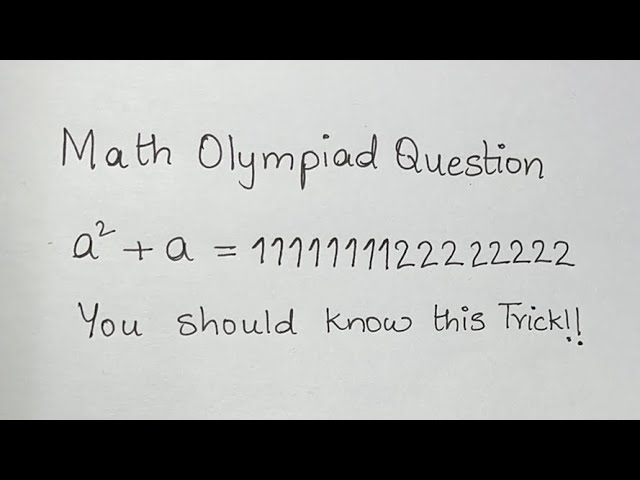 Nice Equation | Olympiad Mathematics | You should know this trick!!