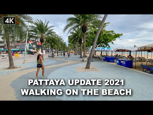 【4K】Pattaya update walking on the beach | 7 Jun. 2021