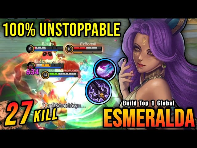 100% IMMORTAL!! 27 Kills Esmeralda Unstoppable Offlaner!! - Build Top 1 Global Esmeralda ~ MLBB