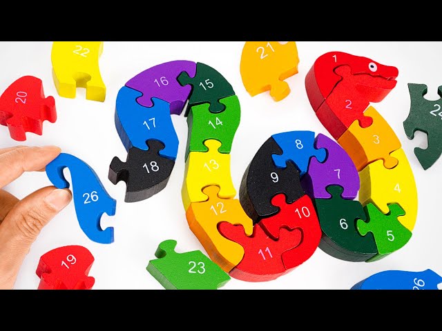 Best Educational Video | Learn to Count 1 - 26 with Colorful Puzzle for Preschoolers