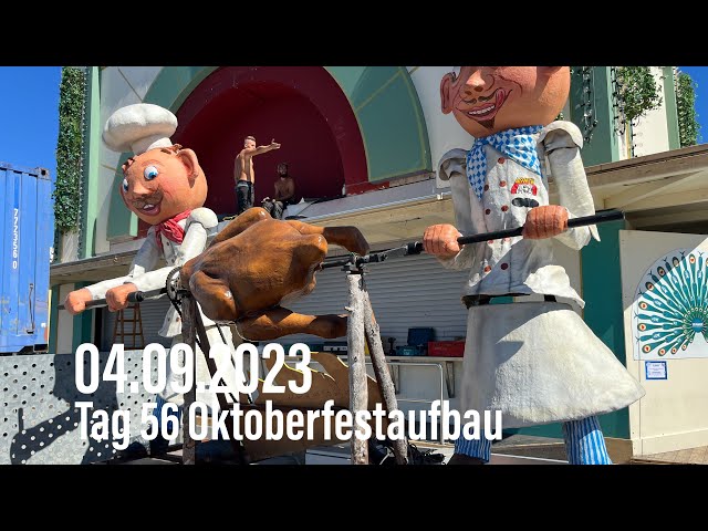 Oktoberfest-Aufbau 2023: Tag 56 des Aufbaus 04.09.2023 (Montag)