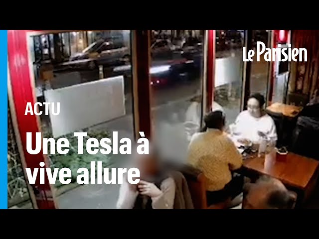 Une vidéo montre la Tesla fonçant à vive allure juste avant le crash à Paris dans le XIIIe arr.