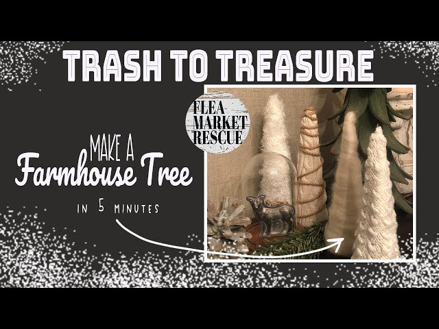 DIY TRASH TO TREASURE FARMHOUSE CHRISTMAS TREE CONES-AFFORDABLE DIY HOLIDAY DECOR