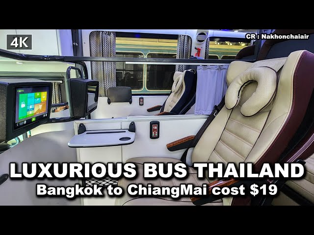 【🇹🇭 4K】Most Luxurious Overnight Bus in Thailand - Bangkok to ChiangMai cost $19