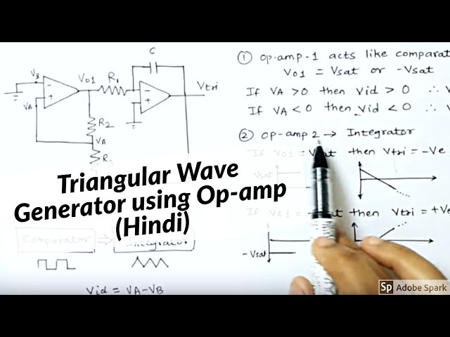 Triangular wave generator using op-amp | Hindi | Asked in previous year MU paper