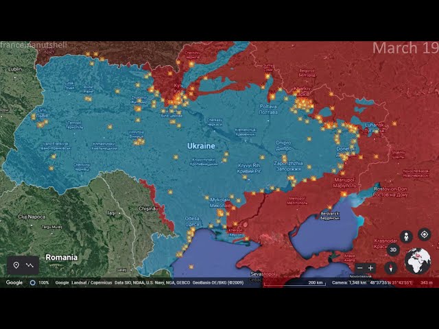 Russo-Ukrainian War: 20th of March Mapped using Google Earth
